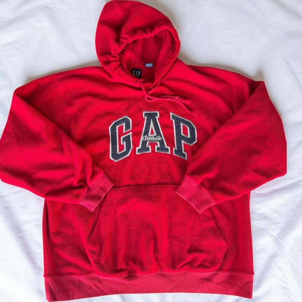 Vintage Gap Athletic Fleece Hoodie Red Size M